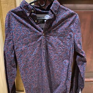 Men’s Abercrombie and Fitch Floral LS Polo Size M